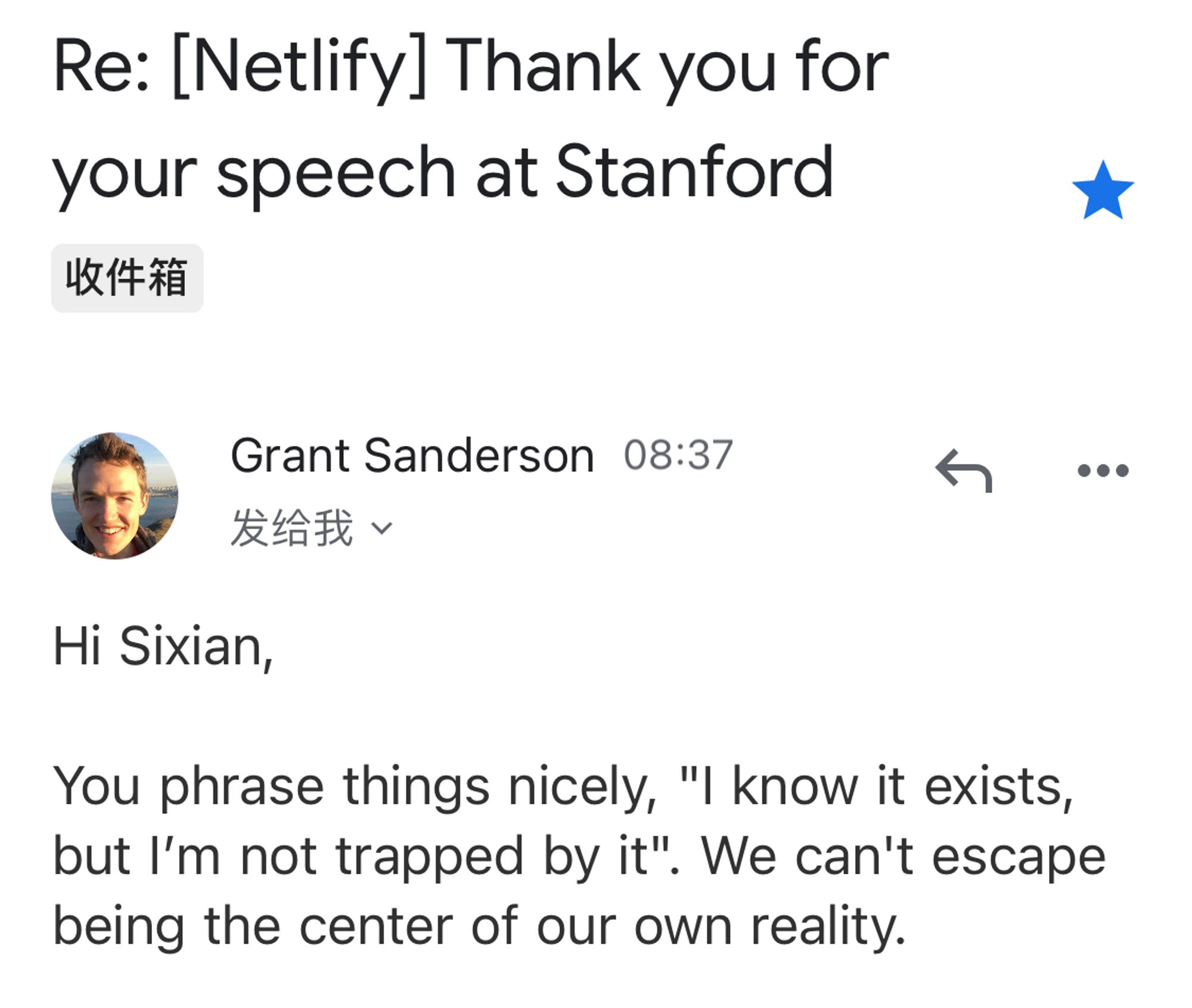 reply from Grant